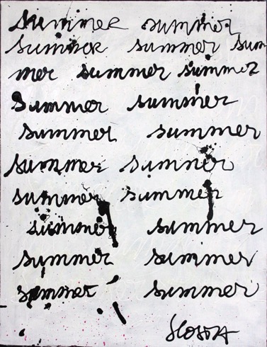Tableau Summer, Jeux d'écritures noires sur blanc